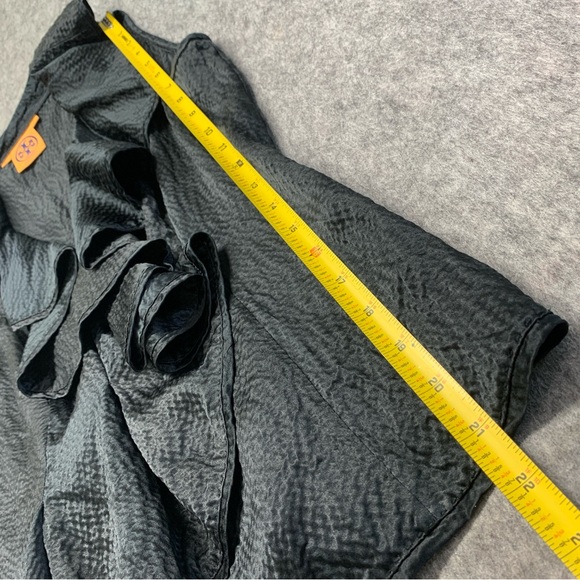 Tory Burch Black Ruffled Sleeveless Tank Dressy Blouse 100% SILK - Size 2 - Picture 8 of 10